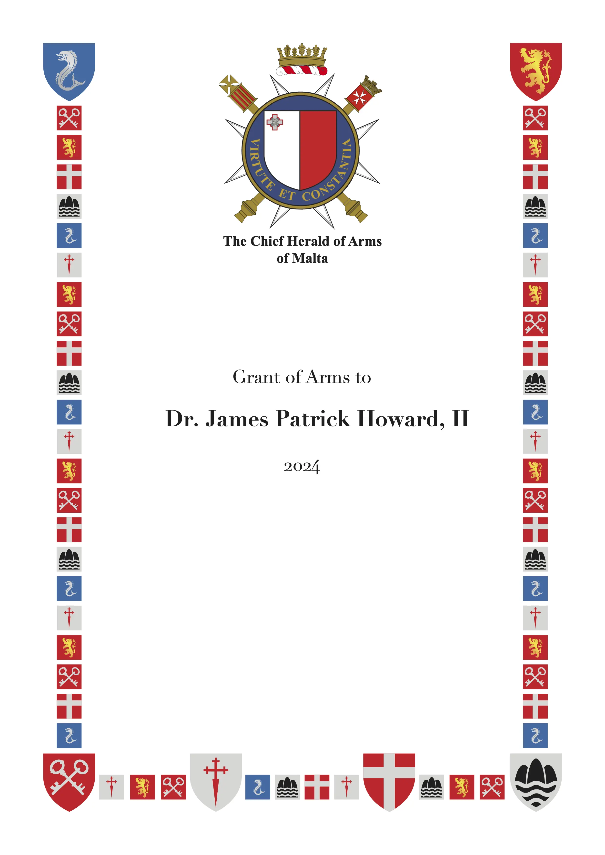 Cover for letters patent in binder format