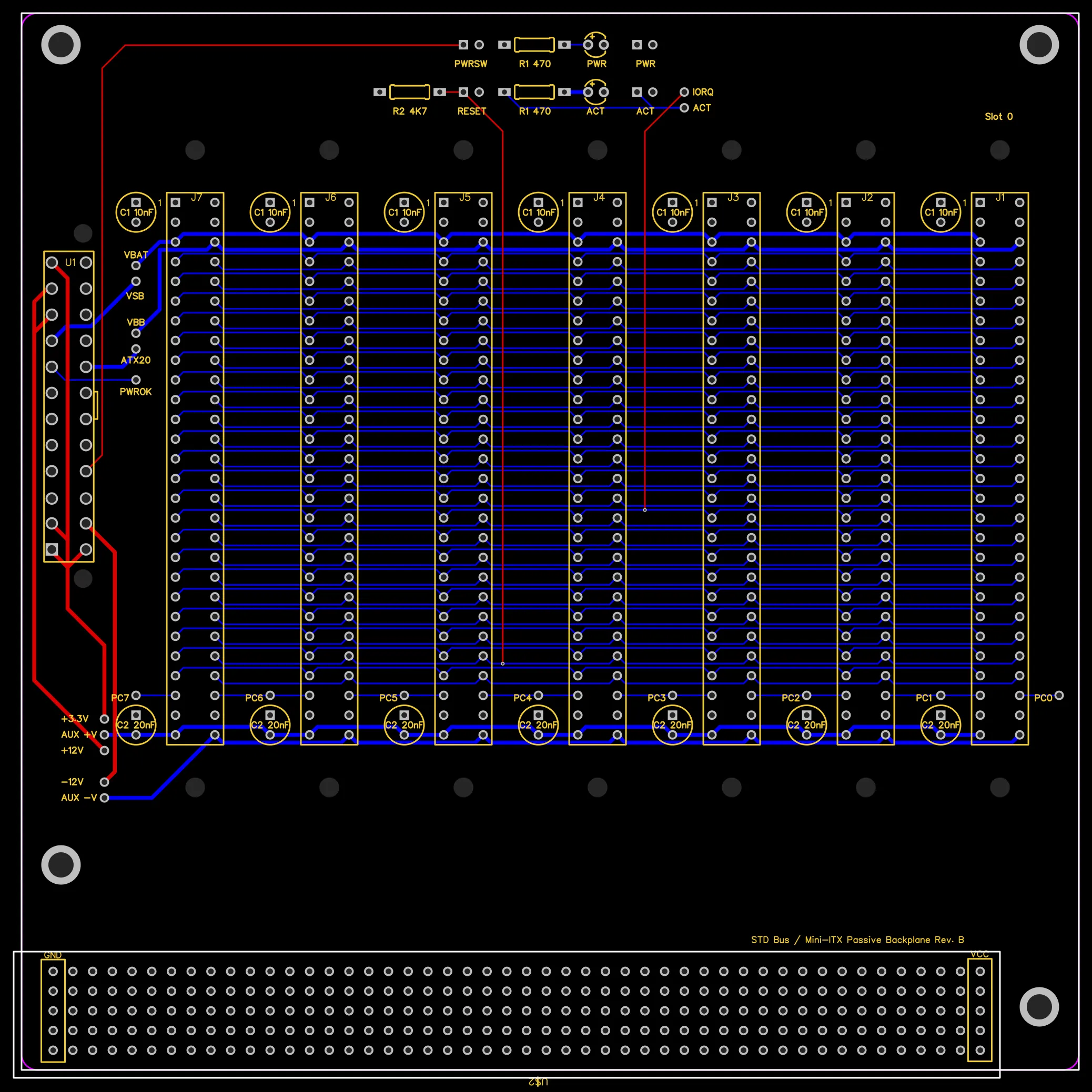 Schematic of STD Bus backplane